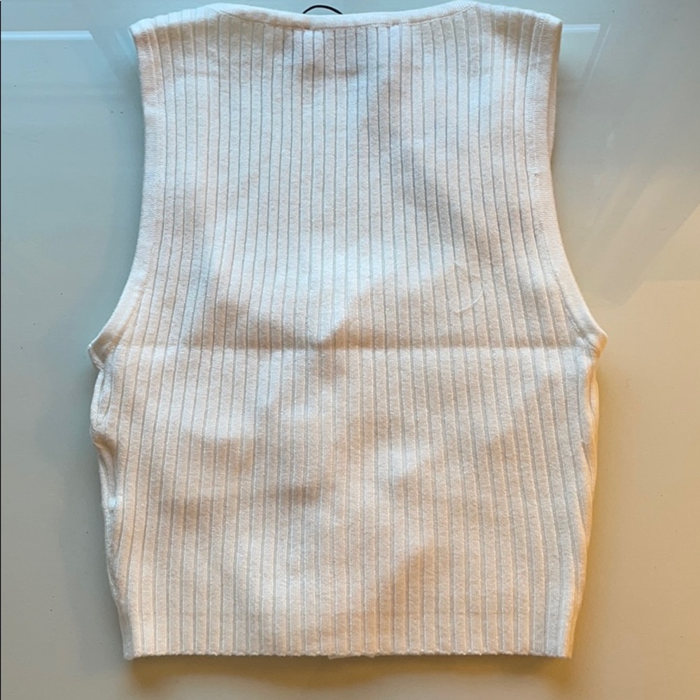 White Ribbed Tank Top - Picture 2 of 2